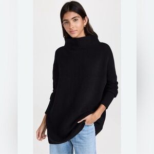 Free People Black Turtleneck Sweater with Relaxed Fit